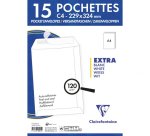 Paquet de 15 Pochettes Blanches C4-229x324 mm - Auto-Adhésives - 120g/m2 - Blanc