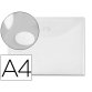 Pochette enveloppe liderpapel polypropylène 180 microns a4 297x210mm fermeture velcro coloris transparent