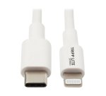 Tripp Lite M102-003-WH Cable de Sincronización y Carga USB C a Lightning, Certificado MFi - USB 2.0, M/M, Blanco, 0.91 m [3 pies]