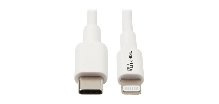 Tripp Lite M102-003-WH Cable de Sincronización y Carga USB C a Lightning, Certificado MFi - USB 2.0, M/M, Blanco, 0.91 m [3 pies]