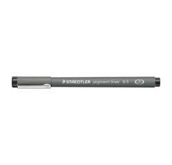 Stylo-feutre staedtler pigment liner technique trait 0.5mm encre noire infalsifiable pointe calibrée baguée métal