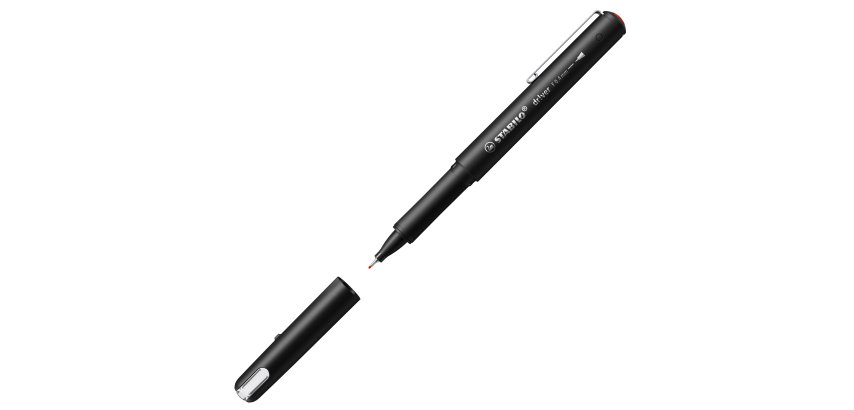 Stylo-feutre stabilo driver pointe fine trait 0,4mm encre rouge