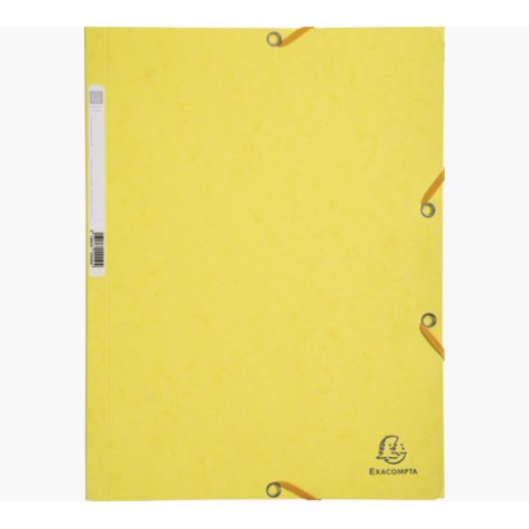 Chemise 3 rabats & élastique, en carte lustrée 5/10e, 400gr. Format 24x32cm. Jaune Citron