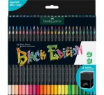 Crayon couleur faber-castell black edition bois noir       triangulaire ergonomique mine super soft boite 50 unites