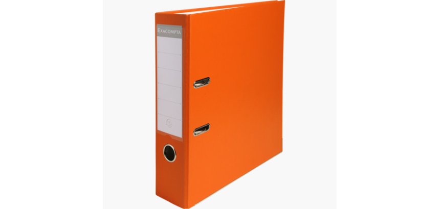 Classeur levier exacompta a4 polypropylène 22/10e dos 80mm coloris orange