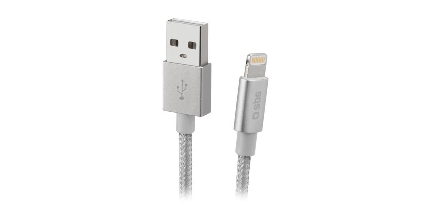 SBS Câble lightning - USB-A, connecteur métal, 1m