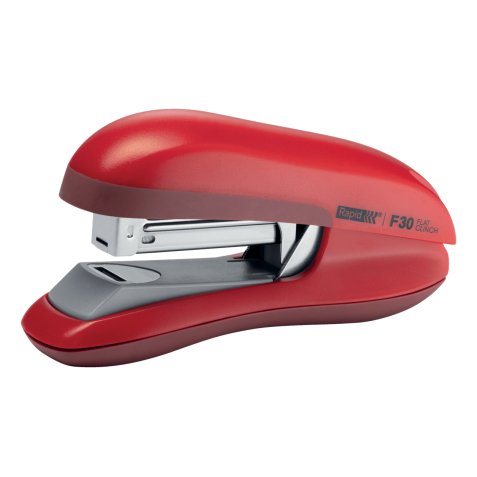 Agrafeuse de bureau F30 Flat Clinch. Agrafes 24/6 et 26/6. 30 feuilles. Rouge