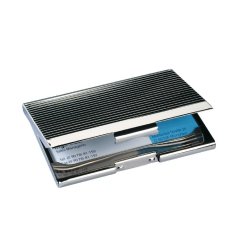 Etui à cartes de visite chrome brillant, capacité 20 cartes - L 9,5 x H 6,2 x P 0,7 cm argent brillant