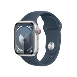 APPLE Montre connectée Watch 9 Alu 41mm Cellular Argent/Sport Bleu M/L