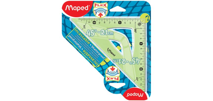Équerre maped flex 45 degrés graduée 21cm incassable