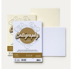 Carta Calligraphy Lino - A4 - 120 gr - bianco 01 - Favini - conf. 50 fogli