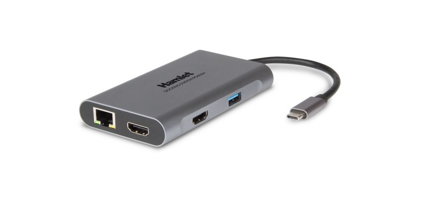 Hamlet HDKC-PD400H replicatore di porte e docking station per laptop Cablato USB 3.2 Gen 1 (3.1 Gen 1) Type-C Grigio