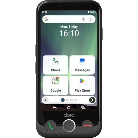 Doro Aurora A10 11,4 cm (4.5") Double SIM Android 14 4G USB Type-C 4 Go 64 Go 3000 mAh Noir