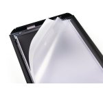 Cadre affichage durable snapframe a5 aluminium film   transparent antireflet coins  droits coloris noir