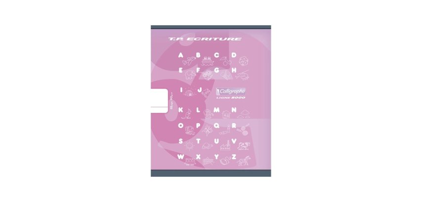 Cahier Travaux Pratiques Écriture piqué 8000 CARTE 17x22 cm 32 pages ligne 18 mm/uni 90 g - Rose