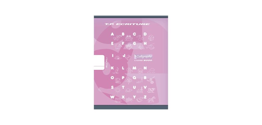 Cahier Travaux Pratiques Écriture piqué 8000 CARTE 17x22 cm 32 pages ligne 18 mm/uni 90 g - Rose