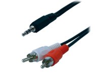 MCL MC720GE-1.5M câble audio 1,5 m 3,5mm 2 x RCA Noir, Rouge, Blanc