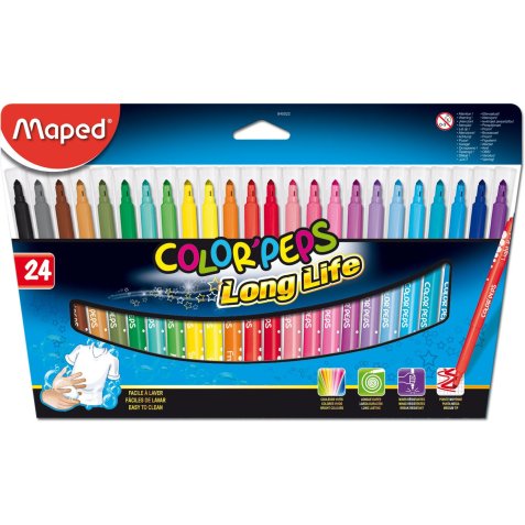 Feutre COLOR'PEPS LONG LIFE, étui carton de 24