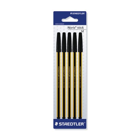 Staedtler Blister con 5 penne a sfera noris nere