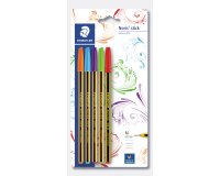 Staedtler Blister con 5 penne 1 rossa e 4 colori assortiti