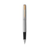 Stylo-plume parker jotter acier gt plume m gb inclut 2 cartouches encre bleue