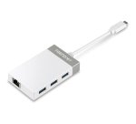 Trendnet TUC-ETGH3 base para portátil y replicador de puertos USB 3.2 Gen 1 (3.1 Gen 1) Type-C Gris, Blanco