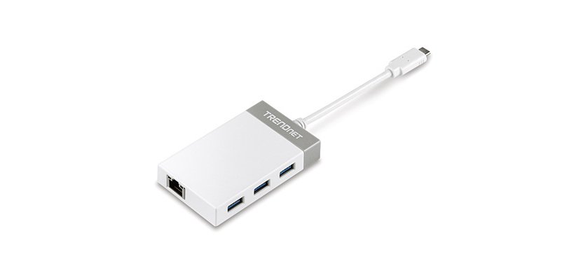Trendnet TUC-ETGH3 base para portátil y replicador de puertos USB 3.2 Gen 1 (3.1 Gen 1) Type-C Gris, Blanco
