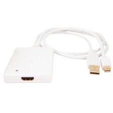 Urban Factory CBB21UF adaptador de cable de vídeo Mini DisplayPort + USB Type-A HDMI tipo A (Estándar) Blanco