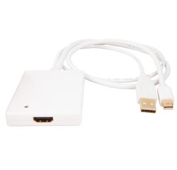 Urban Factory CBB21UF adaptador de cable de vídeo Mini DisplayPort + USB Type-A HDMI tipo A (Estándar) Blanco