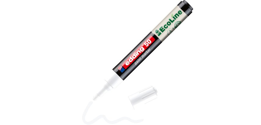 Marqueur edding 50 ecoline peinture base eau pointe      ogive 2/3mm coloris blanc