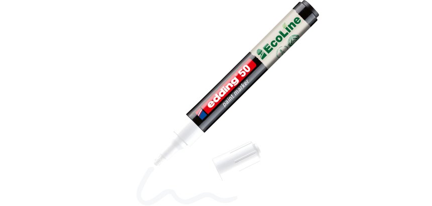 Marqueur edding 50 ecoline peinture base eau pointe      ogive 2/3mm coloris blanc