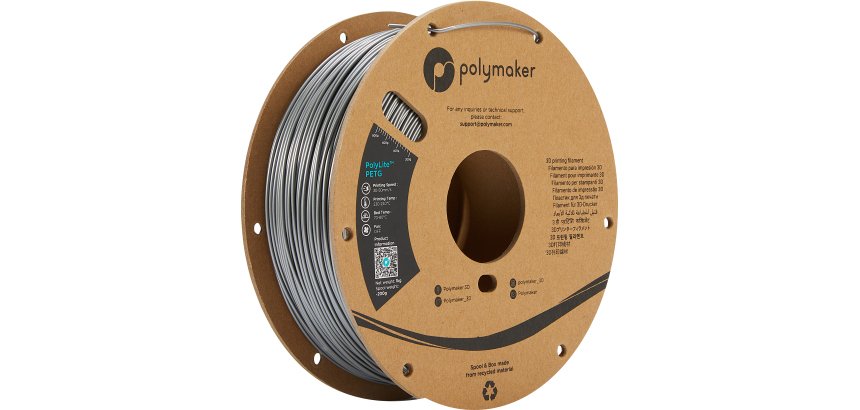 Polymaker PB01012 3D-Druckmaterial PETg (polyethylenterephthalatglykol) Silber 1 kg