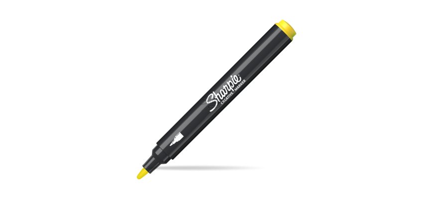 Marqueur sharpie creatif pointe ogive trait 2,5mm      encre acrylique coloris jaune
