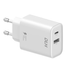 DLH Chargeur secteur 1x USB-C 20W & 1x USB-A 12W