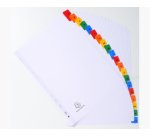 Intercalaires Imprimés alphabétiques carte blanche 160g - 20 positions - A4 - Blanc