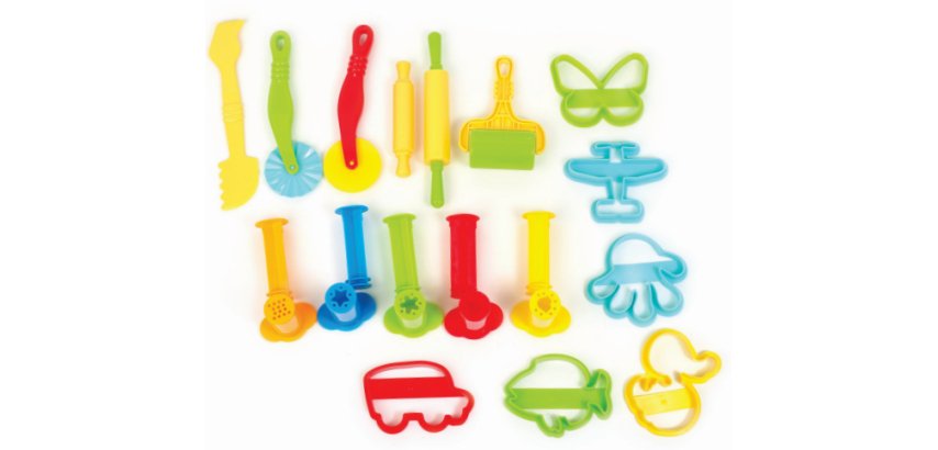 Lot accessoires de modelage gros modeles graine creative  17 pieces coloris assortis