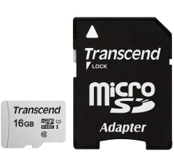 Transcend microSD Card SDHC 300S 16GB with Adapter
