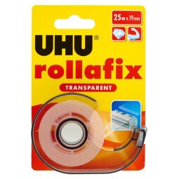 Ruban adhésif sur dévidoir Rollafix transparent 25m x 19mm + recharge