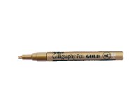Marqueur artline permanent pointe large biseautée 2.5mm tous supports corps métal encre pigmentée résiste eau couleur or