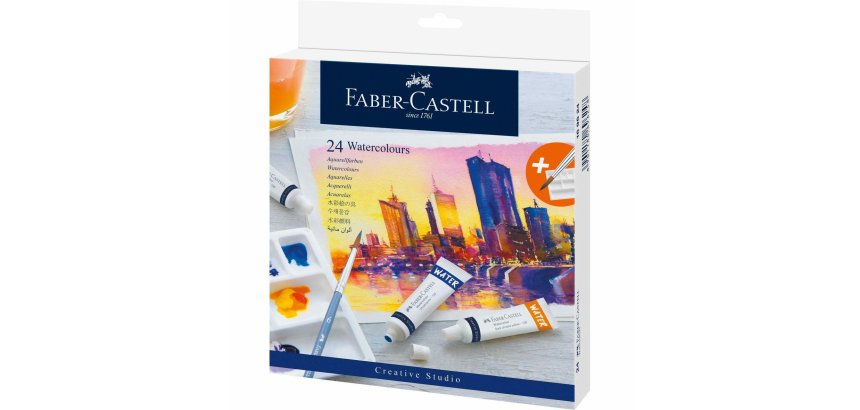 Peinture aquarelle faber castell boite de 24