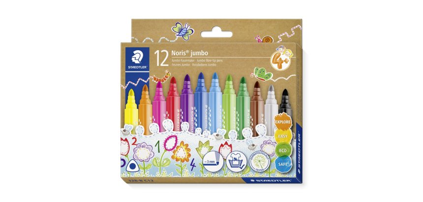 Feutres staedtler jumbo 328 coloris assortis pochette de  12