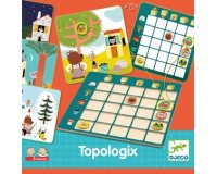 Spatialisation djeco topologix se situer dans l    espace 1 tableau 24 cartes 5  jetons animaux en bois