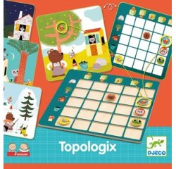 Spatialisation djeco topologix se situer dans l    espace 1 tableau 24 cartes 5  jetons animaux en bois