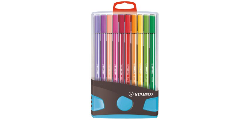 Feutre coloriage stabilo pen 68 encre aquarellable pointe  ogive moyenne robuste color   parade etui chevalet 20
