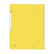 Chemise 3 rabats et élastique EUROFOLIO en carte grainée 5/10e, 450g.Pour format A4. Coloris Jaune