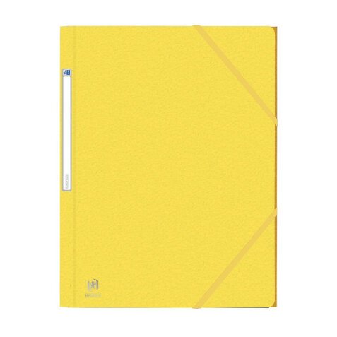 Chemise 3 rabats et élastique EUROFOLIO en carte grainée 5/10e, 450g.Pour format A4. Coloris Jaune