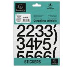 Pochette de chiffres adhésifs noirs 0-9 40 mm - Noir