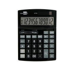 Calculadora liderpapel sobremesa xf30 12 digitos tasas solar y pilas color negro 190x140x30 mm