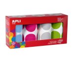 Gommette apli kids ronde 45mm coloris fun assortis 4        rouleaux 1416 unites