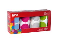 Gommette apli kids ronde 45mm coloris fun assortis 4        rouleaux 1416 unites